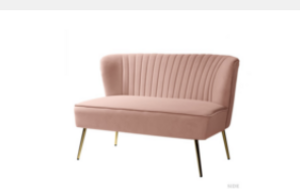 Blush Velvet Loveseat rental Houston, TX
