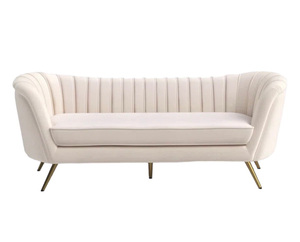 Modern Ivory Loveseat rental Houston, TX