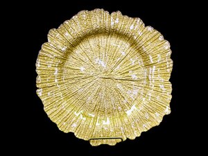 13" Gold Sponge Glass Charger rental Philadelphia, PA