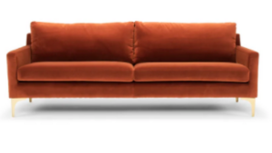 Rust sofa Couch rental Denver, CO