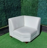 Armless White Vinyl Sofa rental in Los Angeles, CA