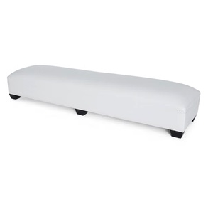 Straight White Bench rental Los Angeles, CA