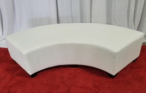 White Serpentine Bench rental Los Angeles, CA