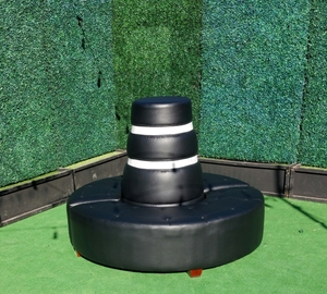 Black Vinyl Couch with Lighted Pillar rental Los Angeles, CA