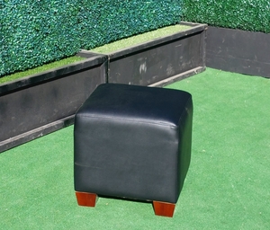 Small Black Leather Ottoman rental Los Angeles, CA