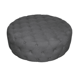 Charcoal Tufted Round Ottoman rental Chicago, IL