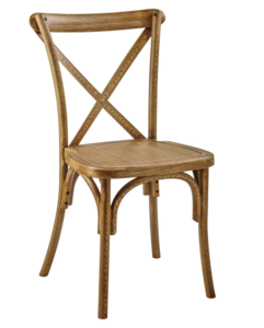 Natural Cross Back Wooden Chair rental New York, NY