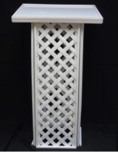 White Lattice Registry Stand rental Austin, TX