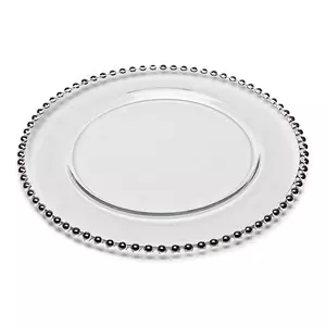 Silver beaded Charger rental Denver, CO