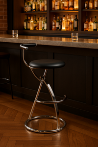 Contemporary Chrome Barstool With Back rental Chicago, IL