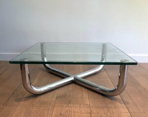 Glass and Chrome Coffee Table rental Baltimore, MD