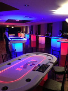 POKER TABLE "So-Cal Chic" LED Lights rental San Diego, CA