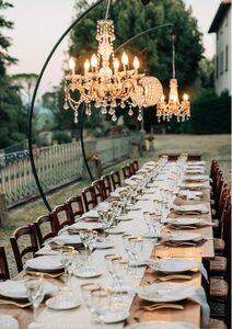 10' Black Curved Chandelier Stand rental Austin, TX