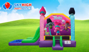 Trolls EZ Bounce House Combo W Slide rental Austin, TX