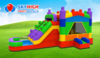 Lego Bricks Bounce House Combo W Slide rental in Austin, TX