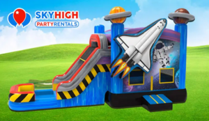 Space Shuttle Bounce House Combo W SLide rental Austin, TX