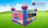 Pink and Purple Castle Tiny Bounce House rental in Austin, TX