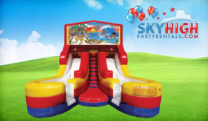16ft Tropical Hawaiian Double (Wet/Dry) Slide rental Austin, TX