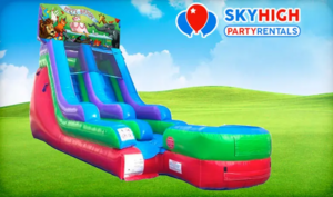 15ft Happy Birthday Animal Retro Wet/Dry Slide rental Austin, TX