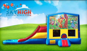 Winnie the Pooh 3in1 Obstacle w/ Wet or Dry Slide rental Austin, TX