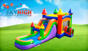 Modern Rainbow Bounce House rental Austin, TX