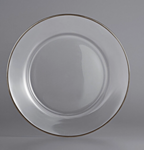 Silver Rim Glass Charger rental Miami-Ft. Lauderdale, FL