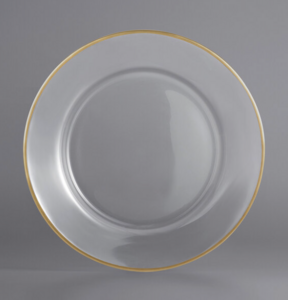 Gold Rim Glass Charger rental Miami-Ft. Lauderdale, FL