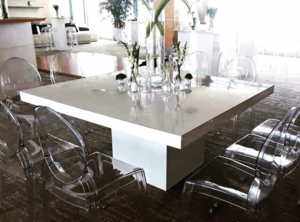 Melamine White Square Table rental Miami-Ft. Lauderdale, FL