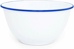 White Enamel Footed Bowl w/ Blue Rim 16 oz rental New York, NY