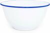 White Enamel Footed Bowl w/ Blue Rim 16 oz rental in New York, NY