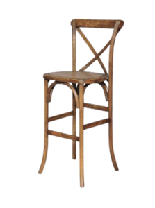 Cross-Back Weathered Bar stool rental Chicago, IL