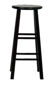 Barstool Wood Backless Black rental New York, NY