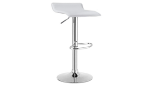 White Modern Leather Backless Barstool rental New York, NY