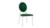Louis XV Chair White - Emerald Velvet Cushions rental in New York, NY
