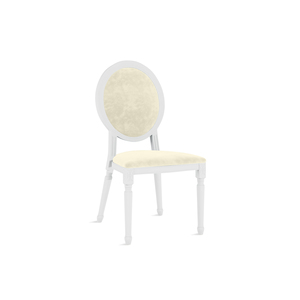 Louis XV Chair White IVORY Velvet Skin rental New York, NY