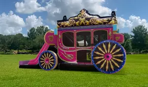 Princess Carriage Bounce House Moonwalk with Slide rental Dallas-Ft. Worth, TX