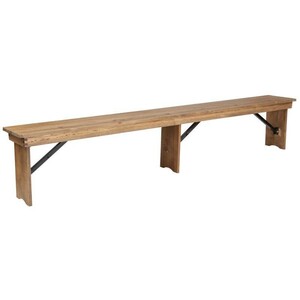 Antique Natural Pine Folding Farm Bench – 8 ft rental New York, NY