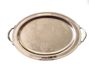 14.5″ x 20″ Oval Silver Plated Tray with Handles rental Dallas-Ft. Worth, TX