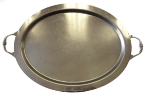 18″ x 23.5″ Oval Stainless Steel Tray with Handles rental Dallas-Ft. Worth, TX