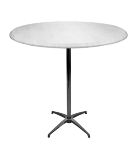 White Wood 42" Round Pedestal Table rental Chicago, IL
