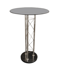 Round Glass Top Hiboy Table w/Marble Base rental Chicago, IL