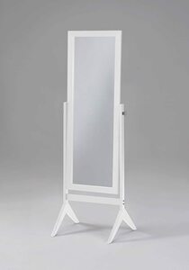 White Finish Wooden Floor Mirror rental New York, NY
