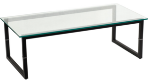 Black Frame Glass Coffee Table rental New York, NY