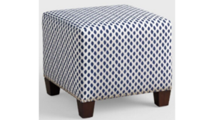 Blue Pattern Ottoman 19" W rental New York, NY