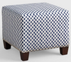 Blue Pattern Ottoman 19" W rental in New York, NY