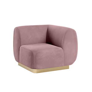 Colette Corner Chair DUSTY ROSE Velvet Skin rental New York, NY