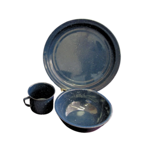 Navy Enamelware China rental Dallas-Ft. Worth, TX