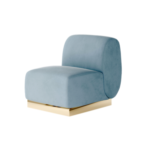 Colette Middle Chair Gold Base RAIN Velvet Skin rental New York, NY