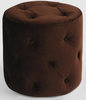 Chocolate Tufted Ottoman 17" Diameter rental in New York, NY