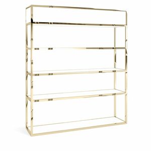 Essex Polished Gold Bar Back - White Shelves rental New York, NY